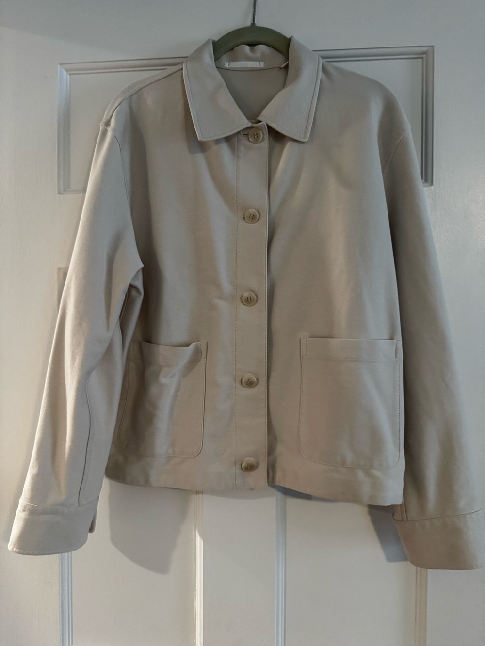 Uniqlo Light Beige Utility Button-Front Jacket
